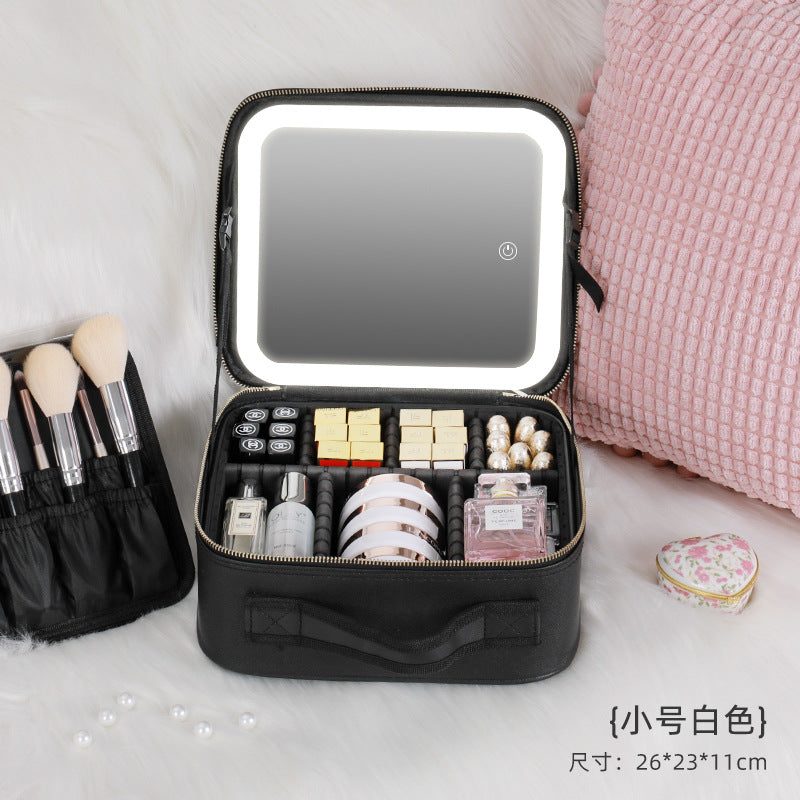 Travel Makeup Bag with LED Mirror