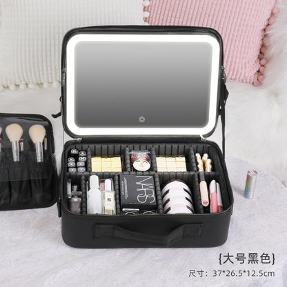 Travel Makeup Bag with LED Mirror