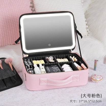 Travel Makeup Bag with LED Mirror