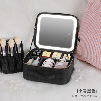 Travel Makeup Bag with LED Mirror